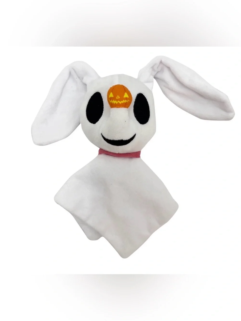 Disney White Bunny Ghost Plush with Orange Pumpkin Accent